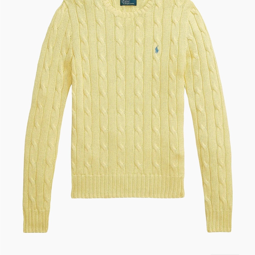 Polo by Ralph Lauren Yellow Crewneck Cable Knit Sweater